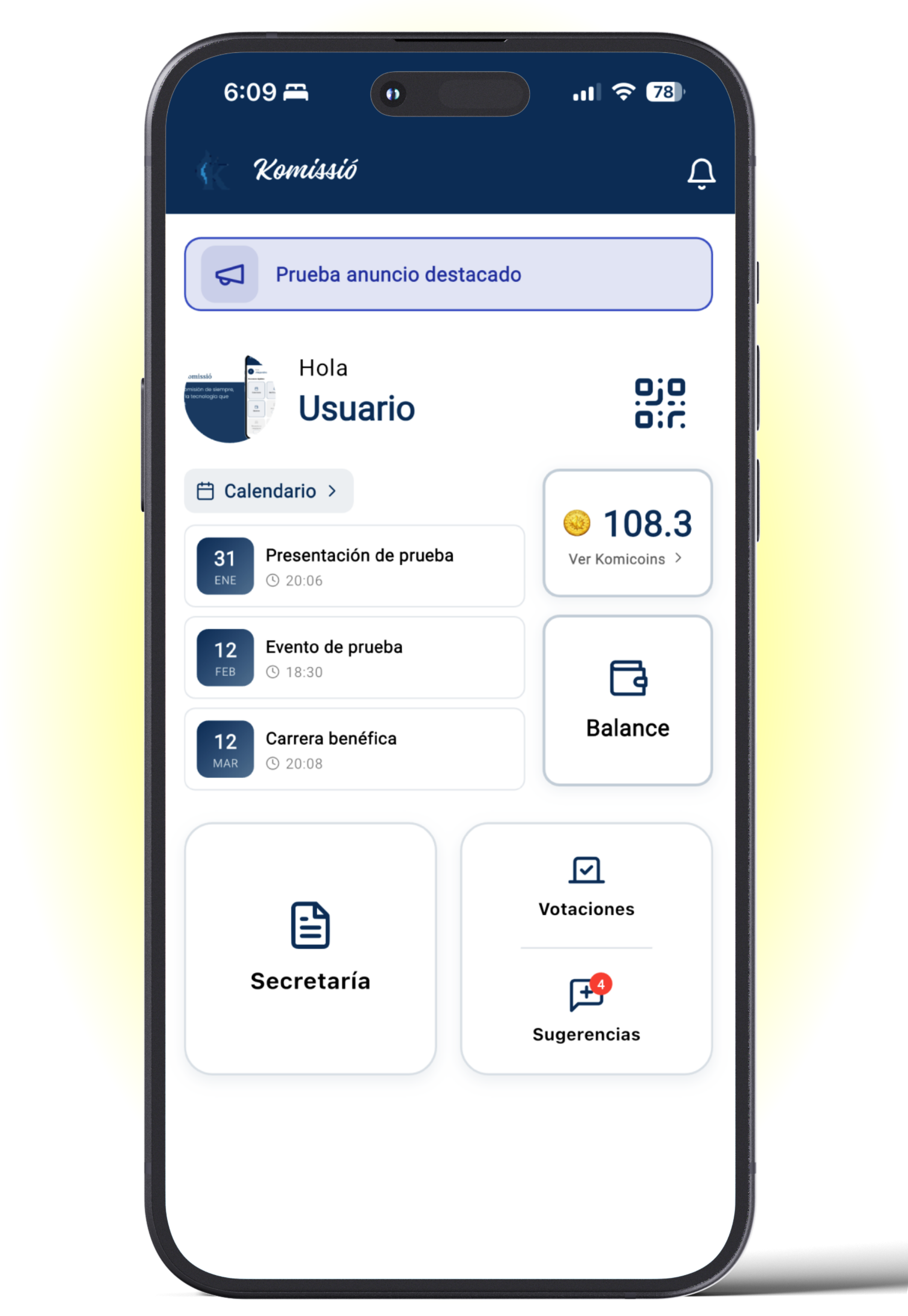 App para Fallas Komissió en smartphone - app fallas, aplicación comisión fallera