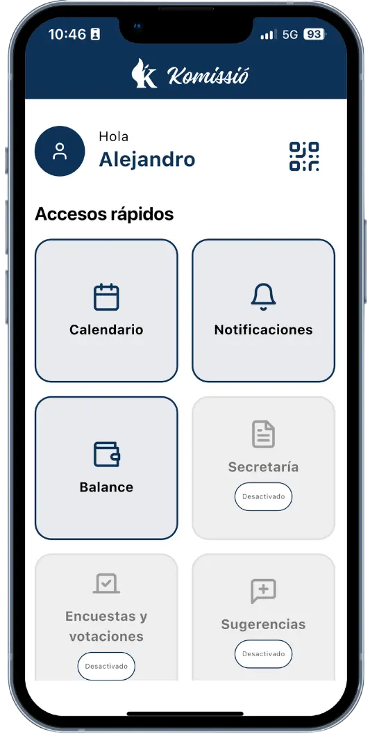 Aplicación Komissió en iPhone